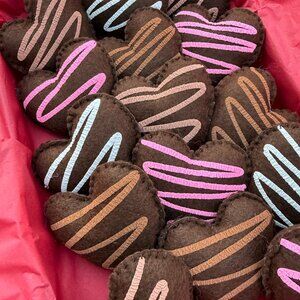 Valentine's day felt chocolate heart ornaments/ home decor